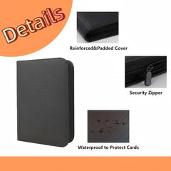 TCG/MTG Binder - 4 Pockets, ZIP UP 160 Side-Loading Pockets, Sports Cards, TCG-4