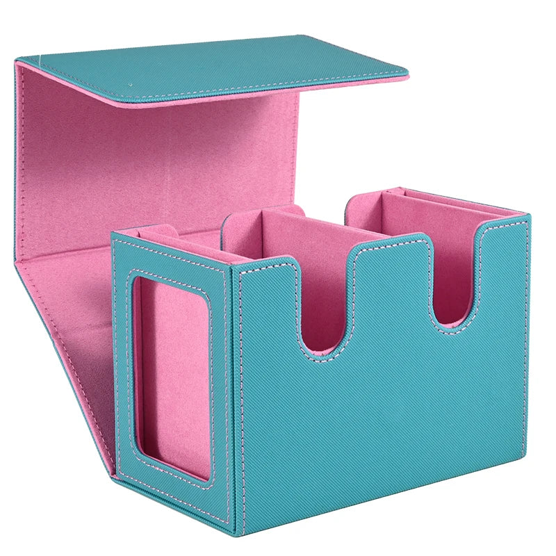 Card Deck Box with 2 Commander Display, Double Deck Box for 140+ Single Sleeved Cards, Fits for TCG CCG Magic Cards-10