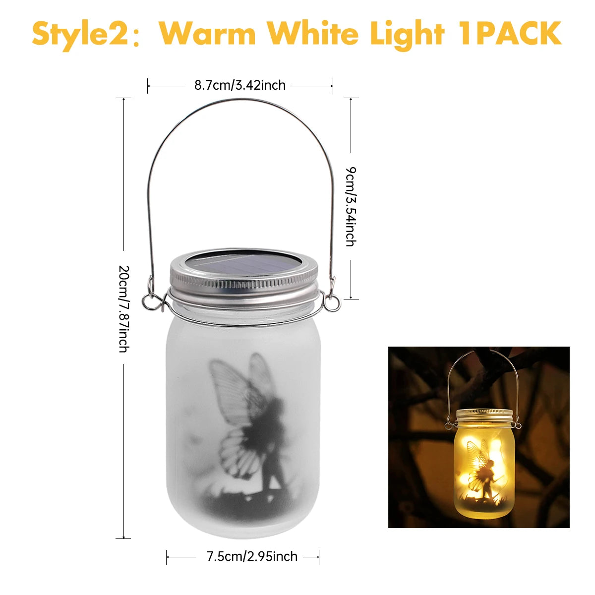 Solar Fairy Butterfly String Lights Garden Fairy Lanterns Gift for Birthday Outdoor Night Lights LED Waterproof Mason Jar Lights-19