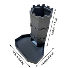 Dice Tower with Bricks Castle Pattern - Ideal for D&D Game RPG and Tabletop Gaming with Dice Rolling Tray-11
