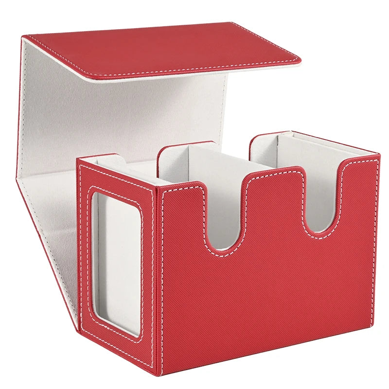 Card Deck Box with 2 Commander Display, Double Deck Box for 140+ Single Sleeved Cards, Fits for TCG CCG Magic Cards-14