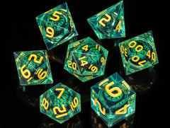 Dragon's eye resin dice,7PCS  Liquid Core Dice Set, Sharp Egde polyhedral d and d dice-10