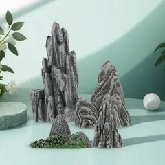 4Pcs Miniature Rockery Safe Material Simulation Rockery Garden Decoration Bonsai Flowerpot Fish Tank Ornament Landscape Mountain-1