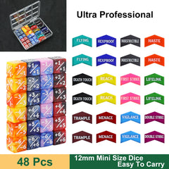 MTG Counter Dice Set Ability Keywords Creature Stats +1/+1 & -1/-1 Tokens 12mm For Wargaming 40k, MTG, Pokémon TCG, D&D-5