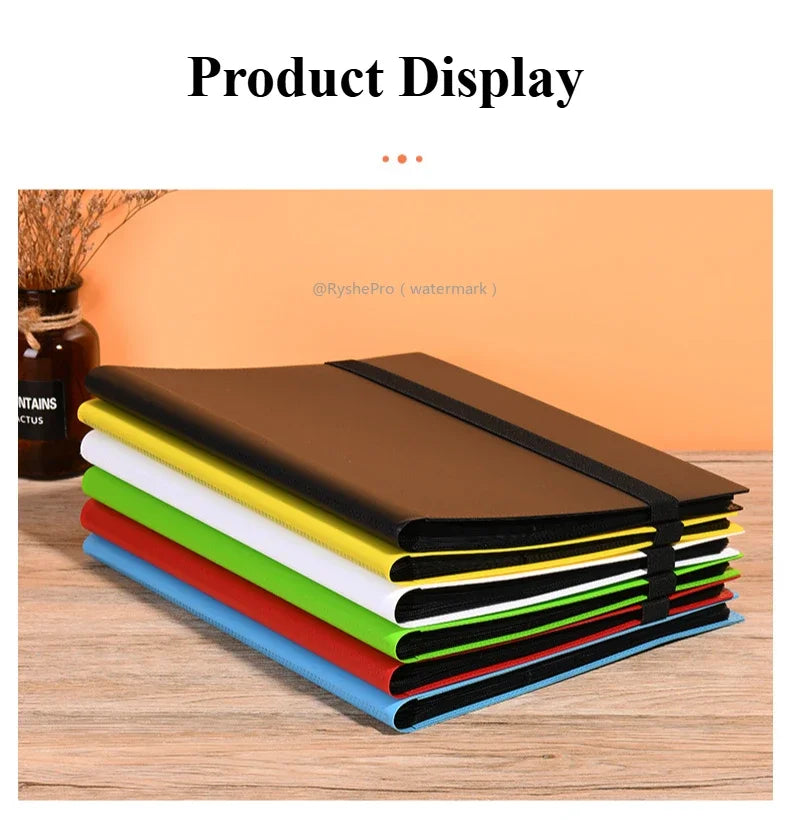 Card Binder with 9 Pocket Trading Card Album Display Binder 360 Side Loading Pocket Holder for TCG Yugioh MTG Game Card Book-24