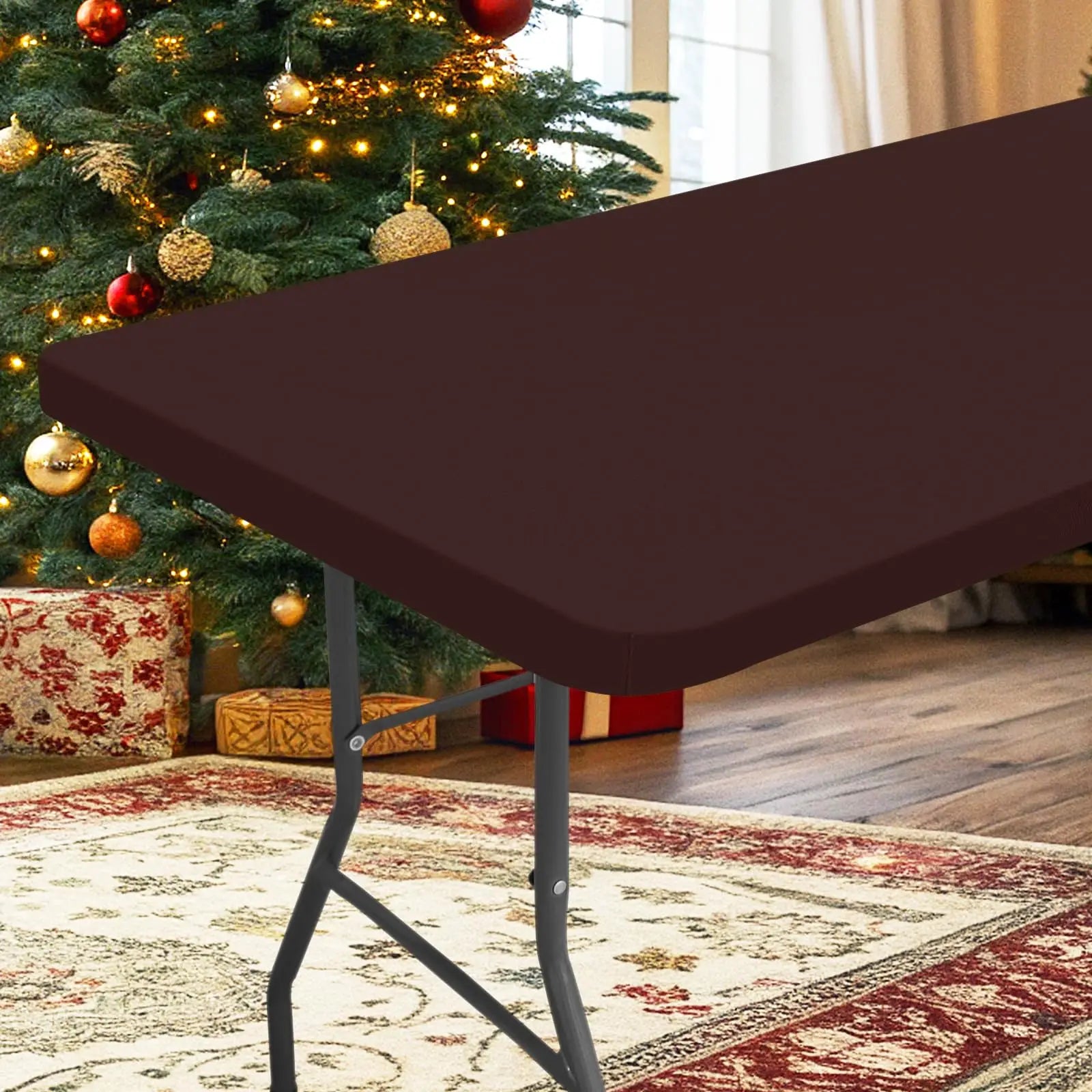 Rectangle Table/Gaming Table Covers Polyester Elastic Fitted Table Protector Waterproof-31