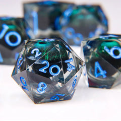 DND Dragon Eye Dice Liquid Core Dice Set Resin D&D/TCG-16