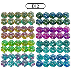 D12 Polyhedral Mixed Colours Dice 12 Sided Glitter Dice for DND Roleplay Game Math Teaching Playing Tabletop Games-7
