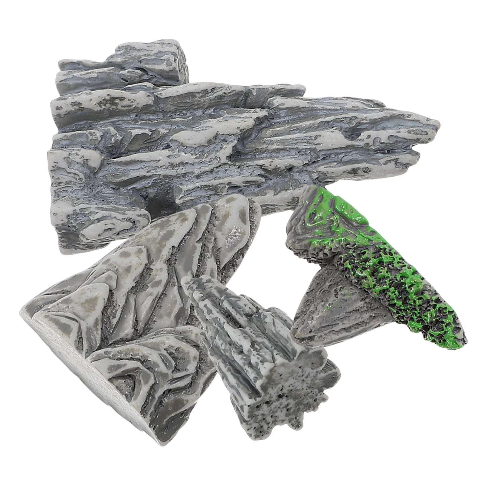 4Pcs Miniature Rockery Safe Material Simulation Rockery Garden Decoration Bonsai Flowerpot Fish Tank Ornament Landscape Mountain