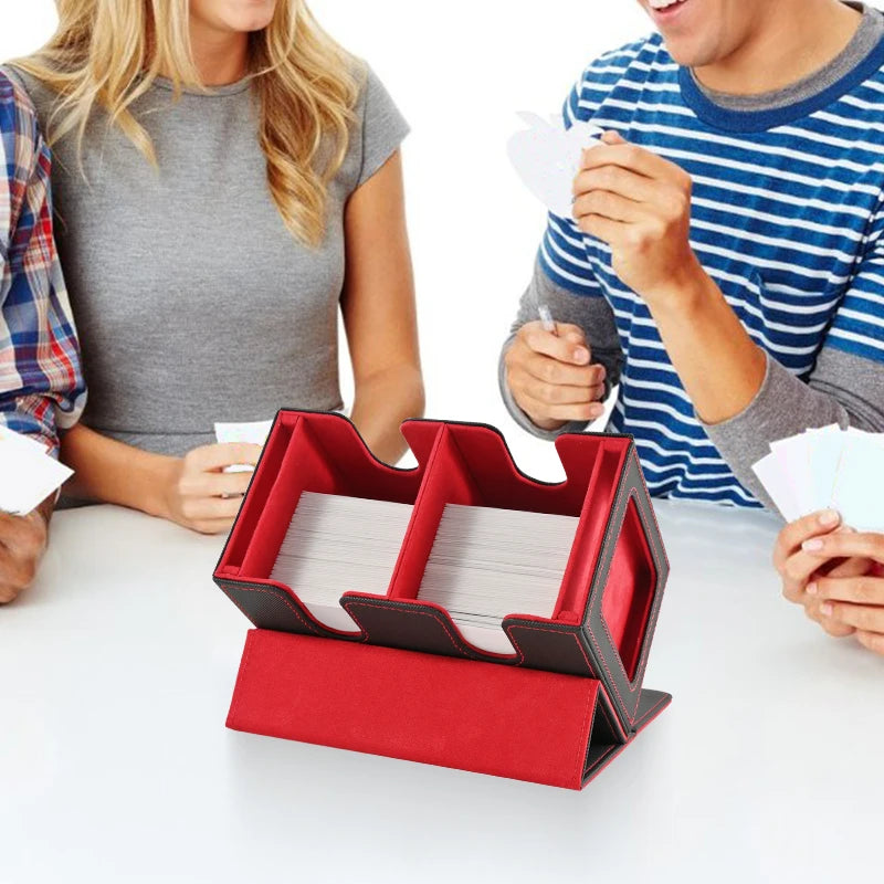 Card Deck Box with 2 Commander Display, Double Deck Box for 140+ Single Sleeved Cards, Fits for TCG CCG Magic Cards-7