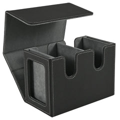 Card Deck Box with 2 Commander Display, Double Deck Box for 140+ Single Sleeved Cards, Fits for TCG CCG Magic Cards-2