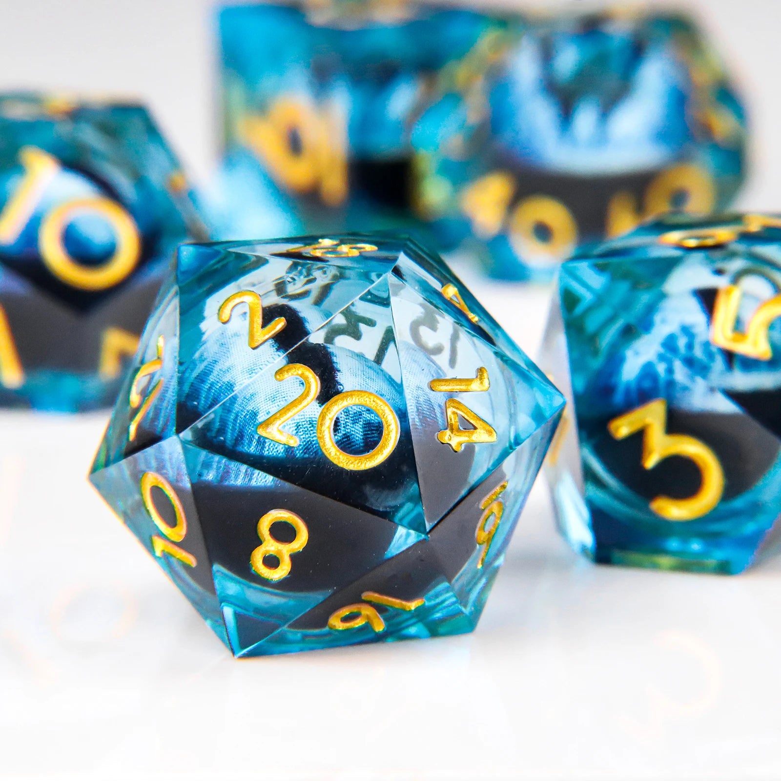 DND Dragon Eye Dice Liquid Core Dice Set Resin D&D/TCG-17