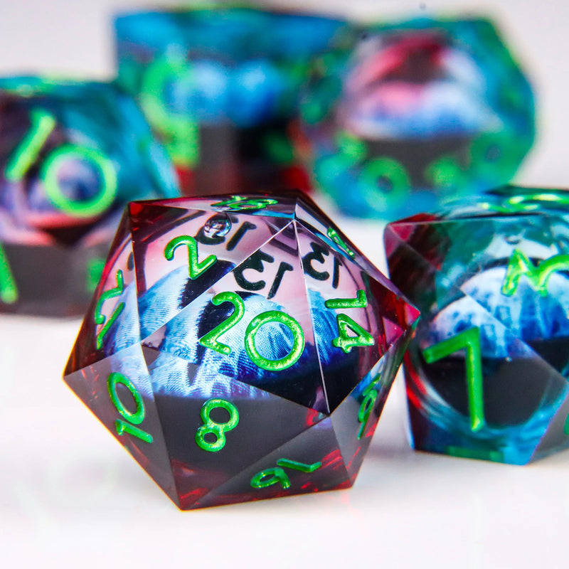 DND Dragon Eye Dice Liquid Core Dice Set Resin D&D/TCG-7