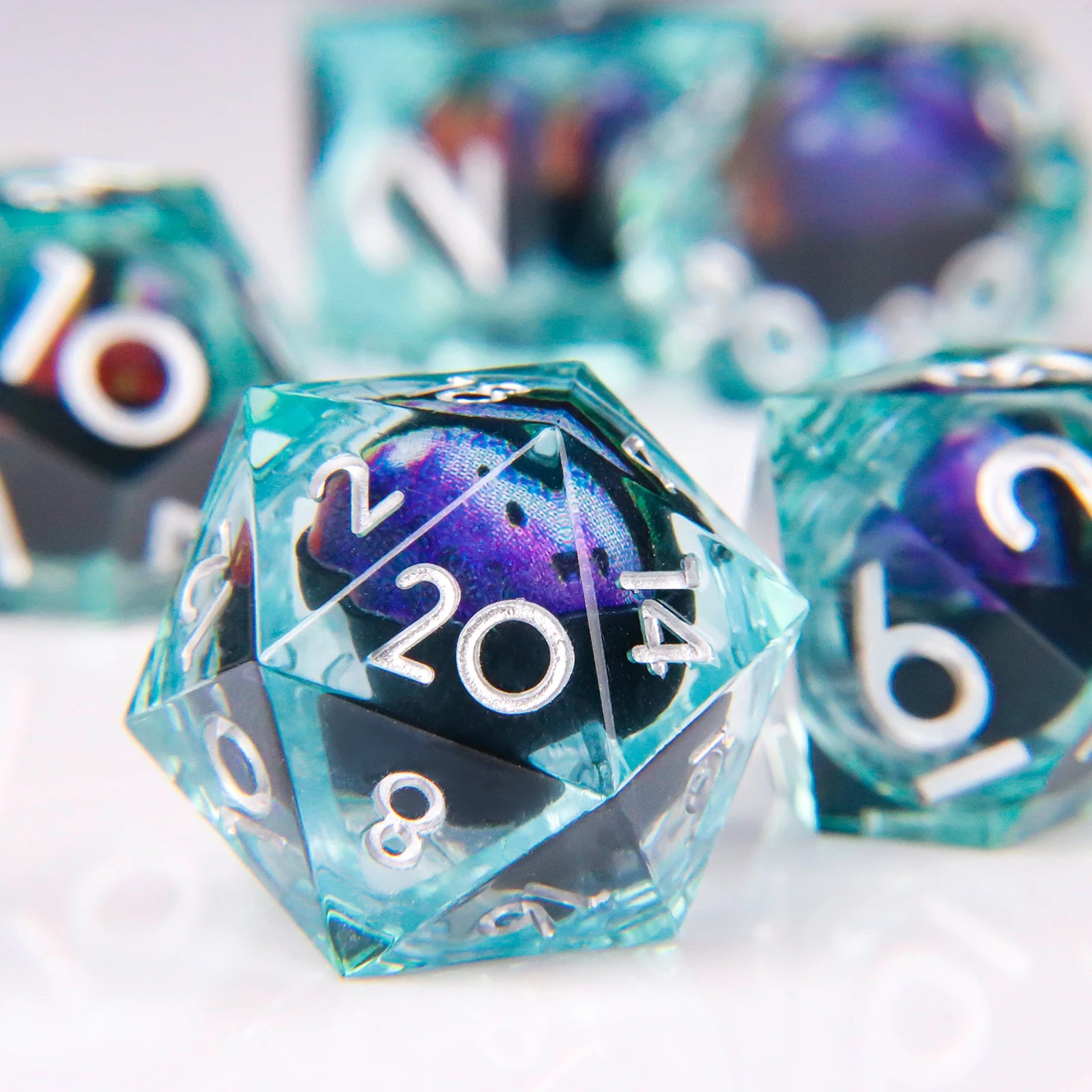 DND Dragon Eye Dice Liquid Core Dice Set Resin D&D/TCG-8