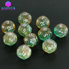D12 Polyhedral Mixed Colours Dice 12 Sided Glitter Dice for DND Roleplay Game Math Teaching Playing Tabletop Games-23