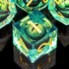 Dragon's eye resin dice,7PCS  Liquid Core Dice Set, Sharp Egde polyhedral d and d dice-2