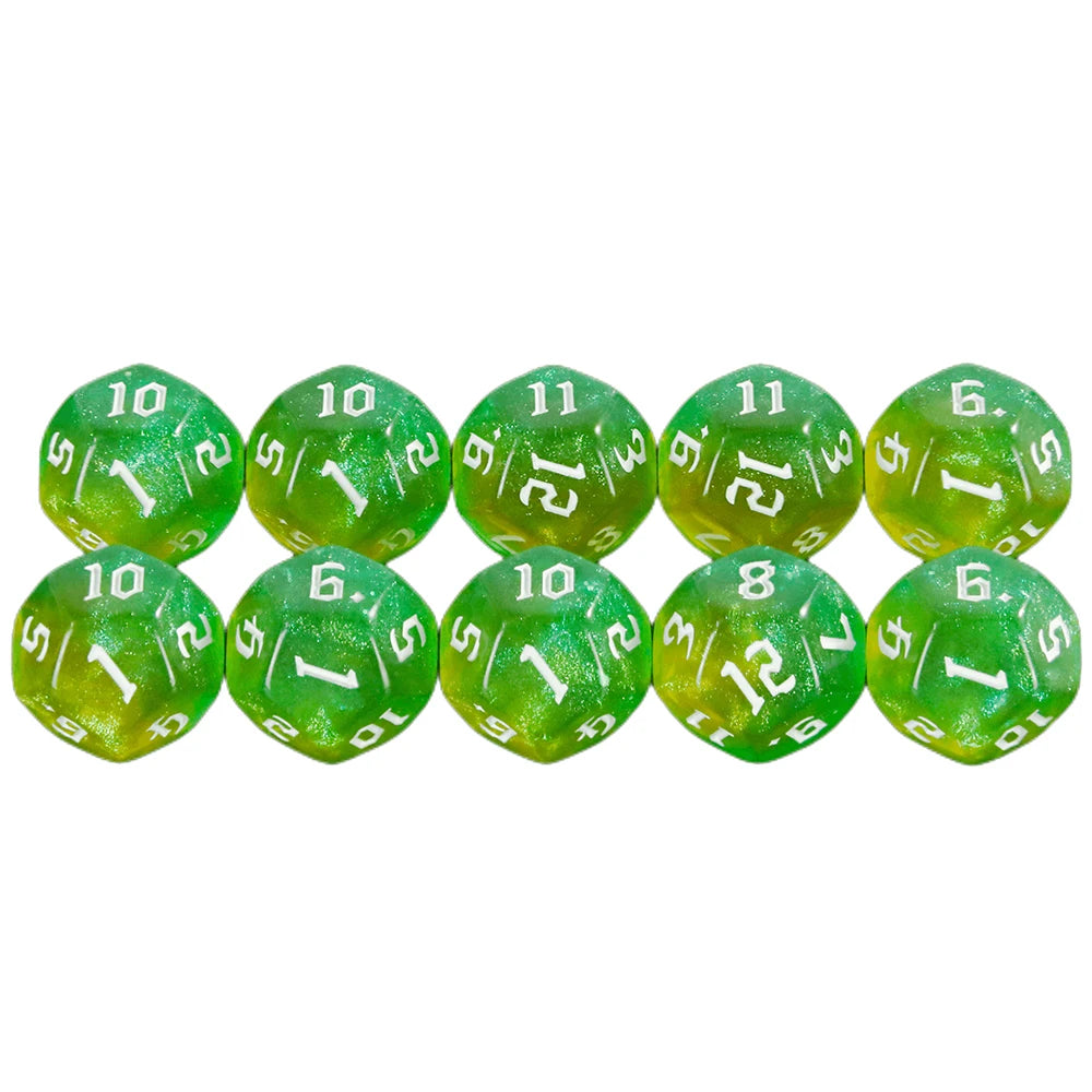 D12 Polyhedral Mixed Colours Dice 12 Sided Glitter Dice for DND Roleplay Game Math Teaching Playing Tabletop Games-6
