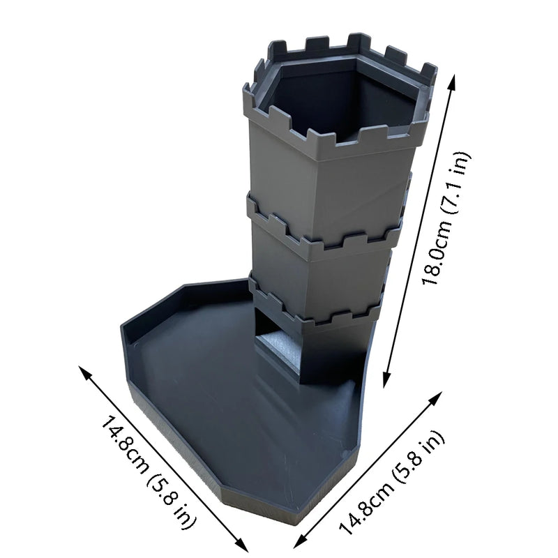 Dice Tower with Bricks Castle Pattern - Ideal for D&D Game RPG and Tabletop Gaming with Dice Rolling Tray-6